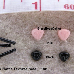 20 Noses 4mm with Straight Stem Plastic Textured for Teddy Bear Puppy Cat Needle Felted Animals Sculpture Miniature Craft Projects EN-1