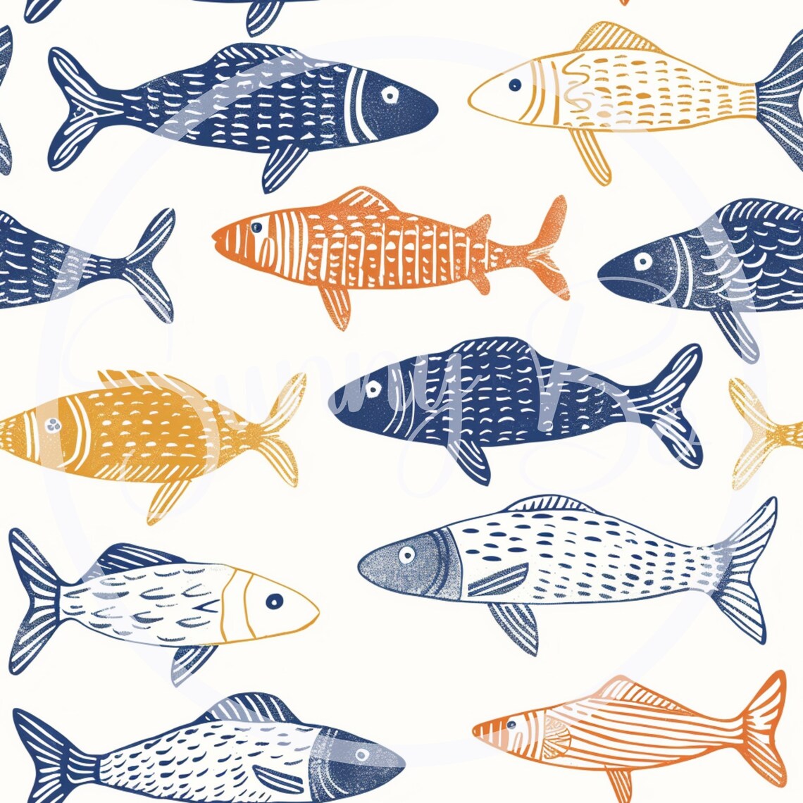 Digital Print Fish Seamless Repeating Pattern - Etsy