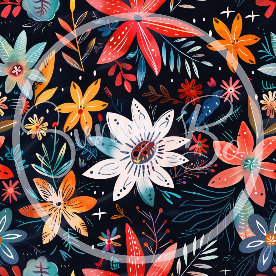 Digital Print Flowers Floral Seamless Repeating Pattern - Etsy