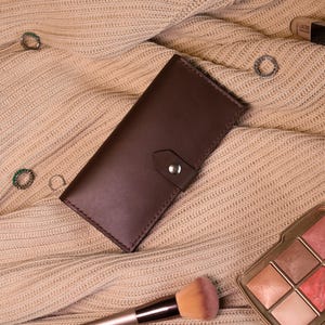 Braune Lederbrieftasche ORSI - 4 Kartenfächer, Münzfach, Geldfächer, schlankes Bifold-Design, handgemacht, geschenkfertig, versandfertig, Weihnachten