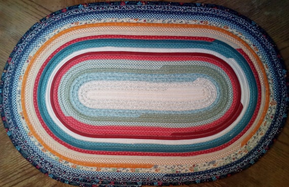 Handmade Jelly Roll Rug, 100 percent washable cotton rug