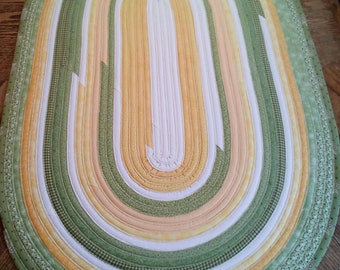 Handmade Jelly Roll Fabric Rug, 100 percent cotton