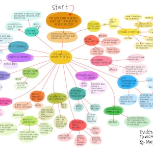 Law School Print: Evidence & Hearsay Exceptions Drawing Flowchart image 2