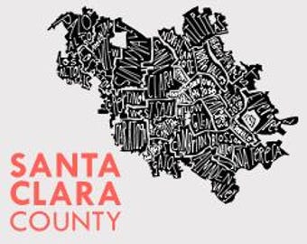 Santa Clara County Neighborhood Map – Digital SVG + PNG with Personal/Charity License