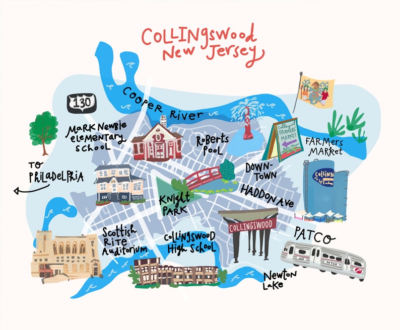 Collingswood, New Jersey Neighborhood Print image 1