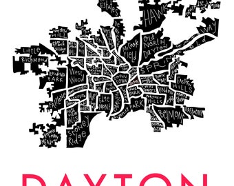 Dayton Neighborhood City map - Digital image & for-profit license