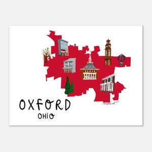 Oxford Ohio map print