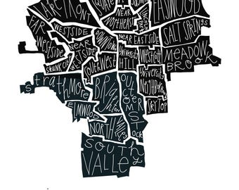 Syracuse, New York City Neighborhood Map – Digital SVG + PNG with Personal/Charity License