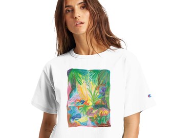 Noosa Waterfall + Jungle Women's Cropped Heritage Crewneck T-Shirt
