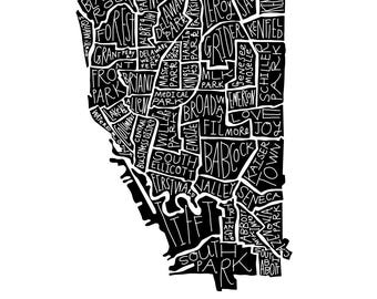 Buffalo, New York Neighborhood Map – Digital SVG + PNG with Personal/Charity License