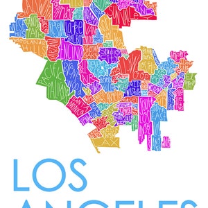 Handgetekende kaart stadswijk Los Angeles