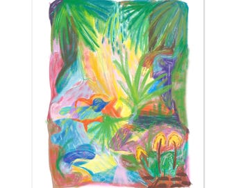 Noosa waterfall in colored pencils