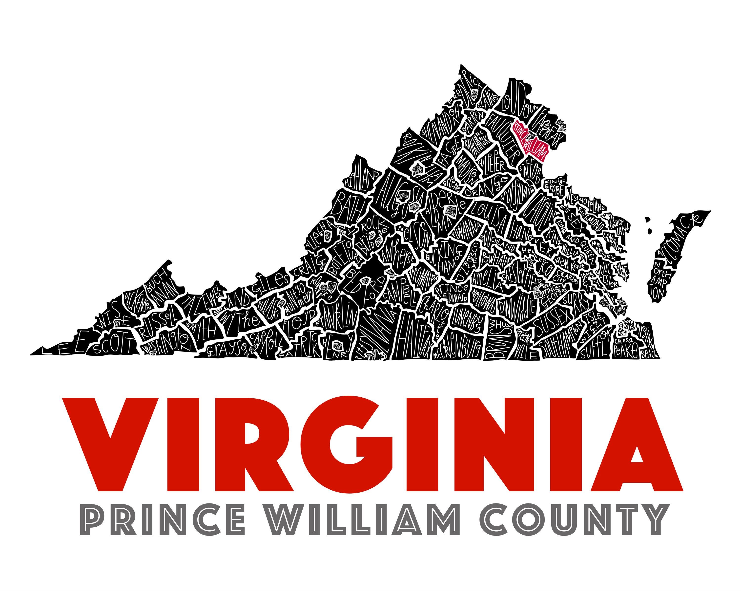 Virginia State Map, With Counties Hand-drawn - Etsy
