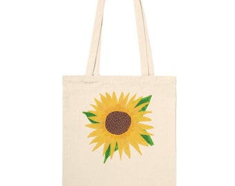 Sac fourre-tout haut de gamme Tournesol en fleurs avec message personnalisé