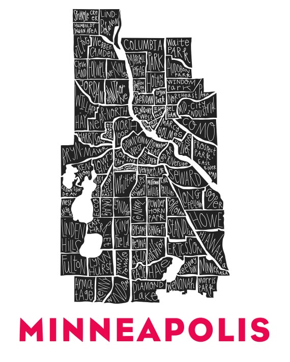 Minneapolis City Neighborhood Print - Etsy
