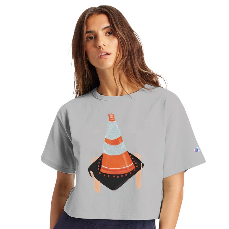 Maglietta girocollo corta da donna dei Pittsburgh Pirates con la scritta "Hoist the Cone" oxford gray