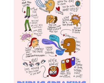 Public Speaking Like a Lawyer – Hand-Drawn Sketchnote Art Print