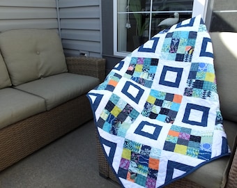 Connecting Four - A beginner quilt pattern, quilt pattern pdf download, jelly roll pattern, modern quilt pattern