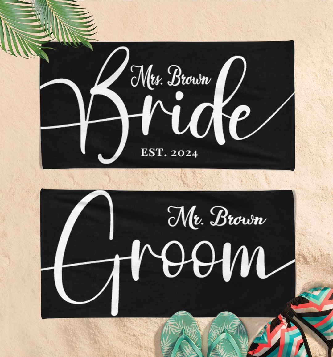 CafePress Rustic Chalkboard Bride Towel – Mr & Mrs Newlyweds Beach Towel, 30"x60", Super Soft & Absorbent - View #2