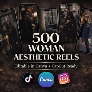 500 Reels | Faceless Content for Women Creators | Canva & CapCut Download image 1