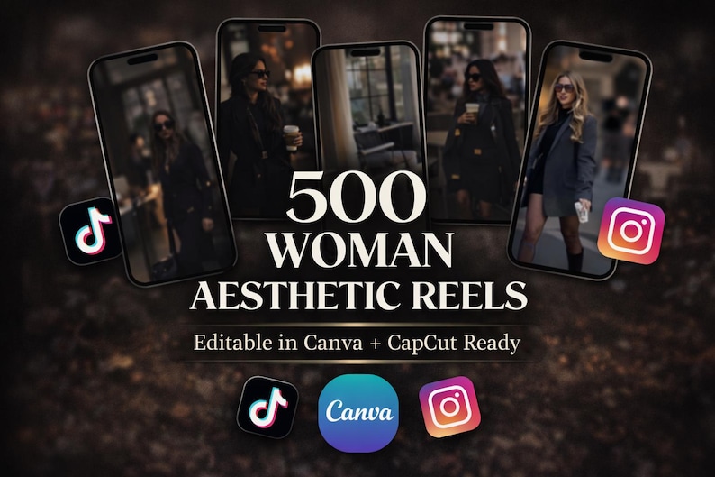 500 Reels | Faceless Content for Women Creators | Canva & CapCut Download image 1
