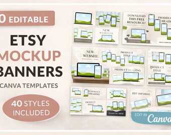 Etsy Mockup-Vorlagen | Canva Listing Bilder (Digital Download Bundle)