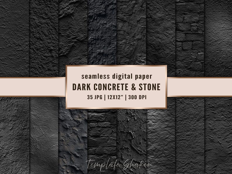 Photo inspiration: Fresh Look at Dark Concrete Stone Texture Seamless Digital Paper Set Repeating