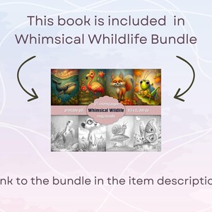 Whimsical Animal Coloring Book: Adult Grayscale Pages, Fun Woodland Creatures, Printable PDF, Colored Version image 2
