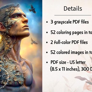Dark Fantasy Forest Coloring Book: Creepy Grayscale Horror Pages, PDF Download, Colored Version Included image 2