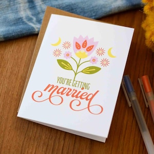 Marriage, Newlywed, Wedding greeting card | A2 5.5 x 4.25" | ethically sourced paper | blank inside | made in Canada
