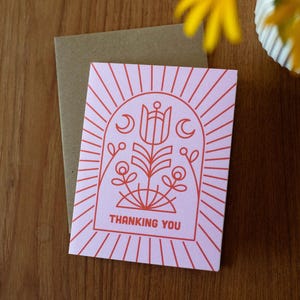 Thanking You Rose greeting card | A2 5.5 x 4.25&quot; | ethically sourced paper | blank inside | made in Canada