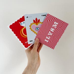 Set van 3 - Valentijnsdagwenskaarten | A2: 5,5 x 4,25 inch | ethisch verantwoord papier | blanco binnenkant | gemaakt in Canada