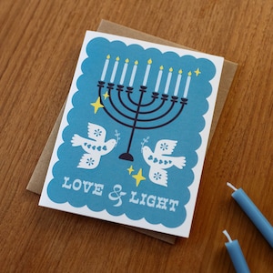 Chanukka Grußkarte / Liebe & Licht | A2 5.5 x 4.25" | Papier aus nachhaltiger Produktion | leere Innenseite | hergestellt in Kanada