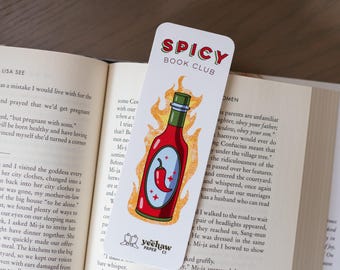 Bladwijzer 6 x 2" | Spicy Book Club | Duurzaam kartonpapier | Origineel ontwerp van de kunstenaar | Gemaakt in Canada
