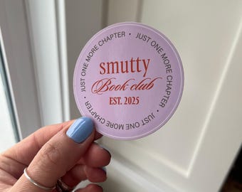 Sticker  |  Smutty Book Club  |  90s Vintage Sticker Design  |  Laptop Water Bottle Decal