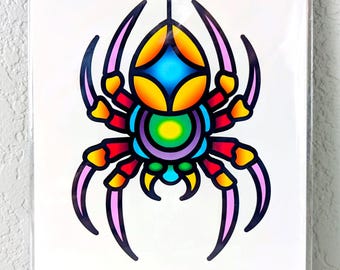 Tattoo Inspired Spider Print / Arachnid Art