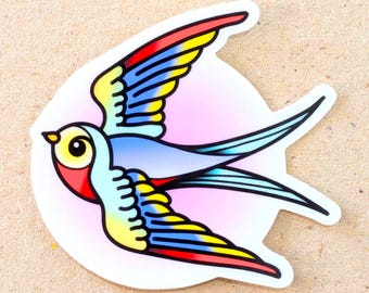 American Traditional Swallow Sticker / Die Cut Vinyl Tattoo Sticker