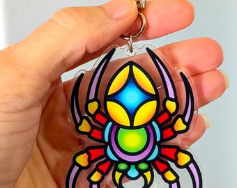 Tattoo Inspired Spider Key Ring / Bag Charm