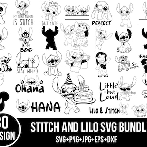 Stitch SVG, Lilo et Stitch SVG, SVG ange, silhouette SVG, SVG de verres à pied, SVG de verres à pied au point, SVG de dessin animé, téléchargement immédiat