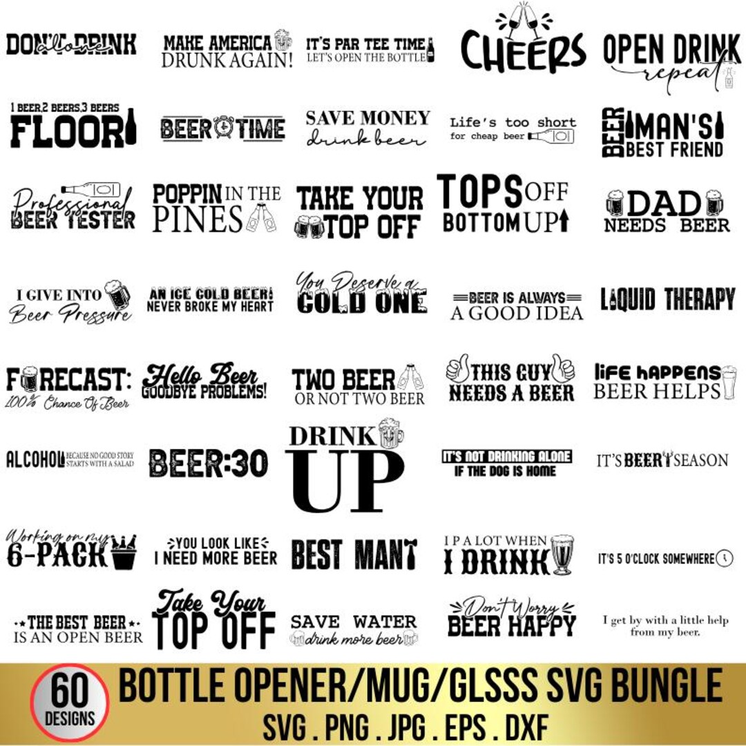 Funny Beer Quotes SVG Bundle: Mug & Glass Designs (digital Download) - Etsy