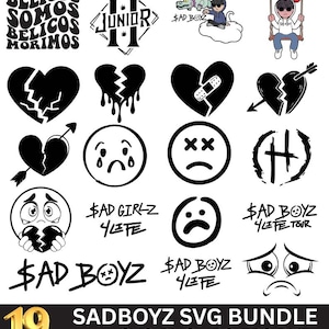 Junior H - Sad Boyz 4 Life Corridos Tumbados SVG Archivos de corte (Cricut y Silhouette) Descarga instantánea