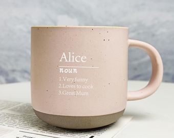 Custom Ceramic Name Definition Mug, Personalized Text Pottery Mug Coffee Cup, Unique Anniversary Gifts for Her/Him, Mug for Bridesmaid Gifts