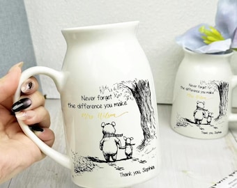 Custom Teacher Appreciation Gifts Flower Vase, Personalized Graduation Memory Vase, Never Forget the Difference You Make, Thank You Teacher