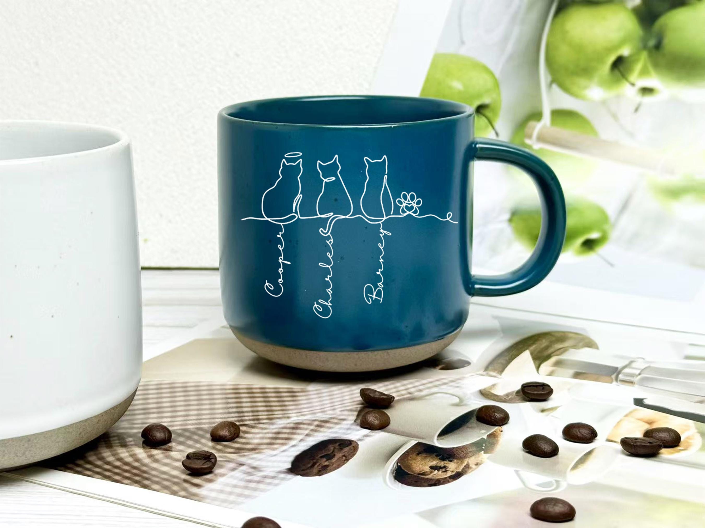 3 Pièces/ensemble Dessous Verre Ronds En Bois Motif Chat