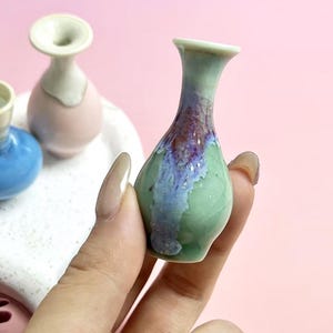 Mini Ceramic Vase Gifts for Planting Lover, Unique Cat Whiskers Vase, Small Bud Vase Pottery Gifts for Her, Cute Tiny Pottery Vase Plant Pot