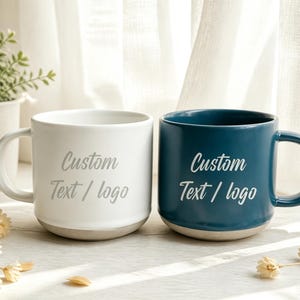 Ceramic Coffee Cup with Your Logo or Text, Personalized Ceramic Logo Mugs, Unique Anniversary Gift for Her/Him, Employee Appreciation Gifts