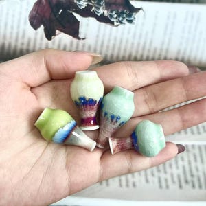 Handmade Miniature Flower Vase Ceramic Vase, Mini Pottery Vase Gifts, Unique Miniature Tiny Vase, Small Bud Vase Ceramic for Planting Lovers