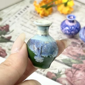 Cute Tiny Pottery Vase Flower Vase, Mini Pottery Vase Gifts for Party Favors, Little Glazed Ceramic Pot, Small Bud Vase Ceramic Gift for Her