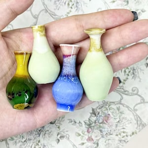 Mini Pottery Vase Gifts for Party Favors, Unique Miniature Tiny Vase, Small Bud Vase Ceramic Gifts for Her, Cute Tiny Pottery Vase Plant Pot