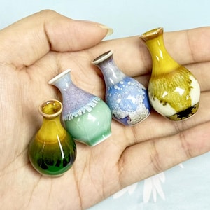 Mini Pottery Vase Gifts for Party Favors, Unique Miniature Tiny Vase, Small Bud Vase Ceramic Gifts for Her, Cute Tiny Pottery Vase Plant Pot